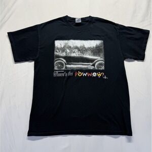 Vintage Westwind world "where's the powwow?" graphic tee black size M